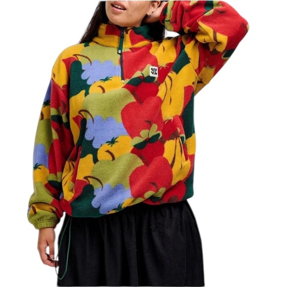 Lucy & Yak Jackets & Blazers - NWOT Lucy & Yak Blake Cropped Fleece RECYCLED BOTTLES  Fruity Fruit Size Medium